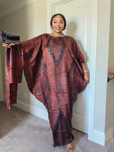 Adire Silk Elegance: The Breeze Boubou