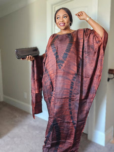 Adire Silk Elegance: The Breeze Boubou