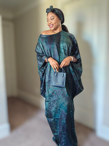 Adire Silk Elegance: The Breeze Boubou