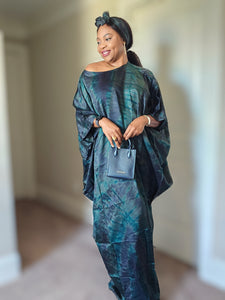 Adire Silk Elegance: The Breeze Boubou