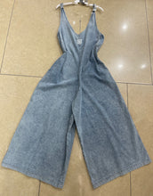 Load image into Gallery viewer, Denim Palazzo Jumpsuit with side pockets