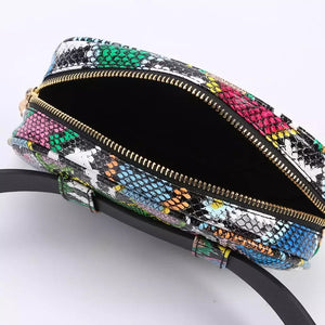 Multicolor skin waist bag